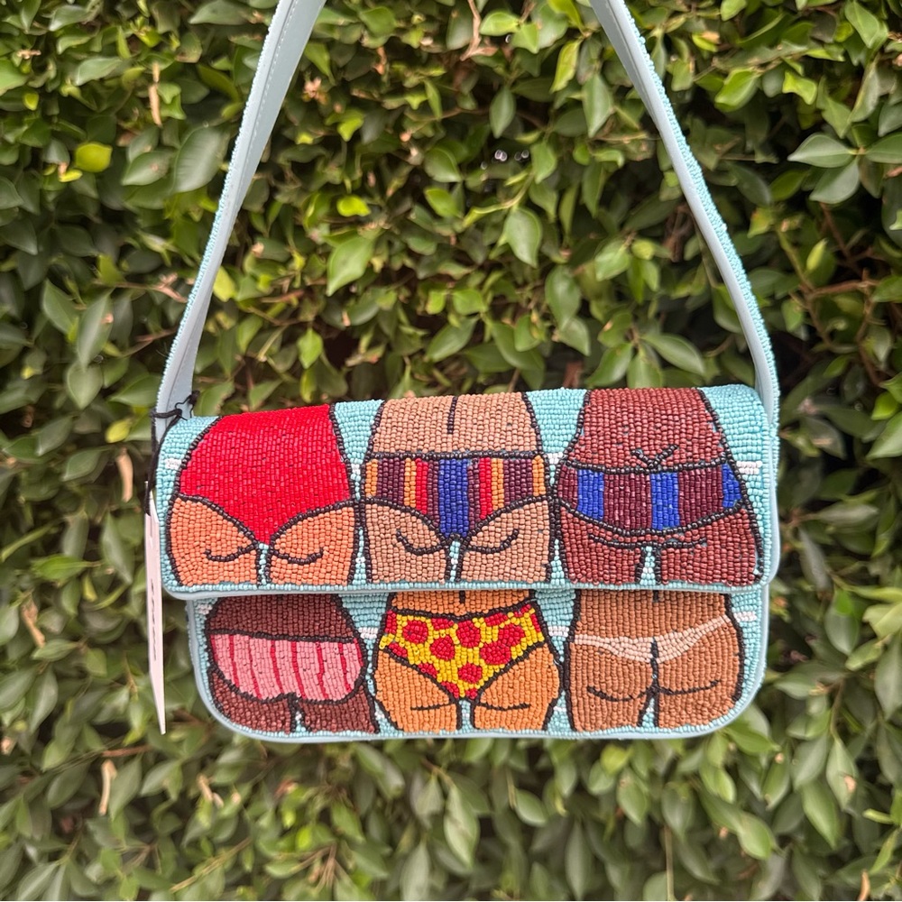 Staud Tommy Beachwear Beaded Shoulder Bag